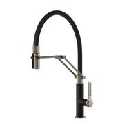 Gessi 60055 599 Miscelatore semi-pro monocomando con canna girevole e doccetta estraibile doppio getto Foro per miscelatore 35mm Rotazione canna 360, Finitura Cromato