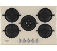 PRONTA CONSEGNA - Hotpoint Piano cottura a gas Diamond HAGD 72S/CH finitura vetro champagne da 73 cm