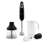 Smeg HBF03BLEU Frullatore a immersione colore Nero, con accessori inclusi, Caraf