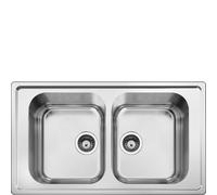 PRONTA CONSEGNA - Smeg Lavello a due vasche LPR862 finitura acciaio inox da 86 cm