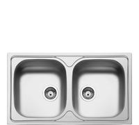 PRONTA CONSEGNA - Smeg Lavello due vasche LYP862 finitura acciaio inox da 86 cm