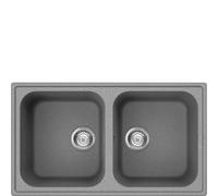 PRONTA CONSEGNA - Smeg Lavello due vasche LZ862CT finitura cemento da 86 cm