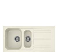 PRONTA CONSEGNA - Smeg Lavello una vasca con vaschetta e gocciolatoio LZ102P finitura panna da 100 cm