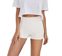 Prontiaduscire Culotte Donna Traspirante Leggins Corti Donna Bianchi Pantaloncini con Cavallo di Puro Cotone Culotte - 123R7 Bianco M