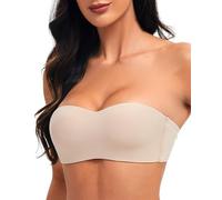 Prontiaduscire Reggiseno Carne a Fascia Senza Spalline Donna Minimizer Reggiseno Nude Invisibile - T Shirt Reggiseni Senza Ferretto e Imbottito - 122 Beige L 38/85