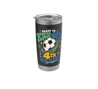 Pronto a dare il via al calcio di quarta elementare Ritorno a scuola Bicchiere termico in acciaio inox doppia parete