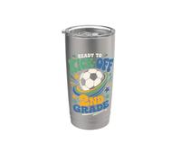 Pronto a dare il via al calcio di seconda elementare Ritorno a scuola Bicchiere termico in acciaio inox doppia parete