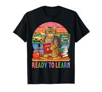 Pronto a Imparare California Spangled Cat per Tornare a Scuola Maglietta
