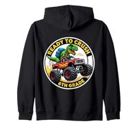 Pronto a schiacciare 6 ° grado T-rex Dino Monster Truck School Felpa con Cappuccio