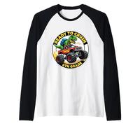 Pronto a schiacciare 6 ° grado T-rex Dino Monster Truck School Maglia con Maniche Raglan