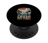 Pronto a schiacciare il dinosauro del sesto grado 6 ° per tornare a scuola ragazzi PopSockets PopGrip Adesivo