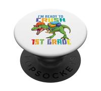 Pronto a schiacciare il dinosauro Trex Dino di primo grado PopSockets PopGrip Adesivo