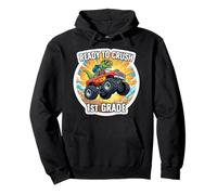 Pronto a schiacciare la scuola di Monster Truck Dino T-rex di 1 ° grado Felpa con Cappuccio
