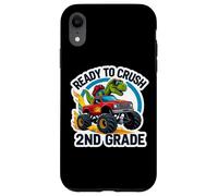 Pronto a schiacciare la scuola di Monster Truck Dino T-rex di 2 ° grado Custodia per iPhone XR