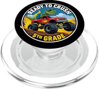 Pronto a schiacciare la scuola di Monster Truck Dino T-rex di quinta elementare PopSockets PopGrip per MagSafe