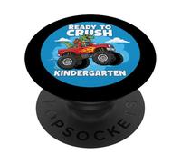 Pronto a schiacciare la scuola materna T-rex Dino Monster Truck School PopSockets PopGrip Adesivo