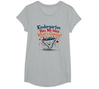 Pronto a schiacciare l'asilo - Nessuna Idea di Cosa Sta arrivando! Maglietta, Ragazze, Grigio Melange, L