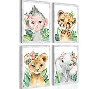 Pronto da appendere - murales stabiliti degli animali per bambini - che vivono camera da letto disimpegno - Made in Germany - N017347b