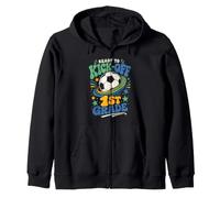 Pronto per Dare Il Via al Calcio di Prima elementare Back To School Design Felpa con Cappuccio