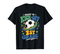 Pronto per Dare Il Via al Calcio di Prima elementare Back To School Design Maglietta
