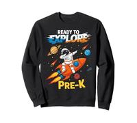 Pronto per Esplorare Pre-K Astronauta 1st Day of Prek Boys Space Felpa