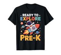 Pronto per esplorare Pre-K Astronauta 1st Day of Prek Boys Space Maglietta