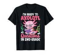 Pronto per la seconda elementare Axolotl Domanda Primo Giorno di Scuola Ragazza Maglietta