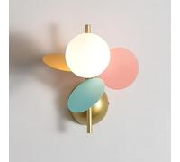 Prontoni con pareti, oro moderno murale sconce creativo decorazione per la casa illuminazione con sfumatura di vetro a globo bianco, g9 ramo interno lampada da parete a parete nordic retrò con pale