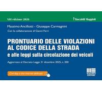 Prontuario delle violazioni al Codice della Strada e alle leggi sulla circolazione dei veicoli. Aggiornato al Decreto Legge 31 dicembre 2025, n. 200