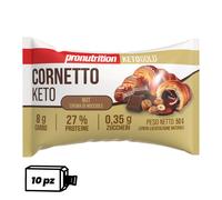 Pronutrition Cornetto keto (10 pezzi x 50 gr, Crema di nocciole) 500 G
