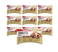 ProNutrition Cornetto keto (10 pezzi x 50 gr, Crema di nocciole) - Brioche keto sfogliata senza zuccheri aggiunti e a basso contenuto di carboidrati - Ideale per colazione o spuntini - Made in Italy