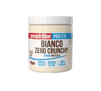 PRO NUTRITION Crema Zero Cioccobianco Crunchy 350gr, Crema Spalmabile al Gusto di Cioccolato Bianco, 28% di Proteine, Crema Proteica Zero Zuccheri, Maltitolo - A Base di Proteine Isolate del Siero d