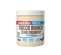 PRO NUTRITION Crema Zero Biancococco Crunchy 350gr, Crema Spalmabile al Gusto di Cioccolato Bianco e Cocco, 28% di Proteine, Crema Proteica Zero Zuccheri, Maltitolo - A Base di Proteine Isolate del