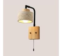 Pronzo del Muro di Pietra Naturale, Lampada da Parete Industriale Vintage, Moderna Luce montata in Marmo, Monte a Parete in Legno Rustico, Lampada da Lettura della Fattoria per Camera da Letto,