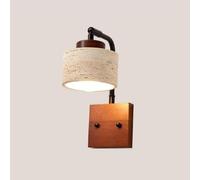 Pronzo del Muro di Pietra Naturale, Lampada da Parete Industriale Vintage, Moderna Luce montata in Marmo, Supporto a Parete in Legno Rustico (Noce)