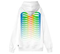 PROPAGANDA Felpa con Cappuccio Ribs Neon HD Hoodie White FW2024 Originale (IT, Testo, S, Regular, Regular, Bianco)