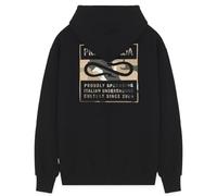 PROPAGANDA Felpa Zip con Cappuccio Uomo Label Camo con Cerniera Originale (IT, Testo, M, Regular, Regular, Nero Camo Label)