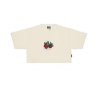 Propaganda - Mantis Croptop Tee Cotone Morbido Ricamato - - Tops - Donna - Bianco - M