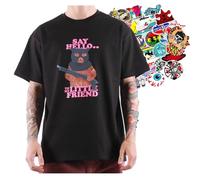 PROPAGANDA T-Shirt Hello Maglia Manica Corta Uomo Originale 2025 Black +10 Stickers Skateboard (IT, Testo, XL, Regular, Regular, Nero + Stickers)