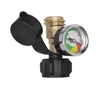 Propane Gauge - Brass, QCC1 LP Tank Gauge Color Coded Pressure Meter Leak Detection | RV Propane Tank Monitor Air Level Indicator, Gas Cylinder Gauges For BBQ Grill, Fire Pit, Camping, Outdoor Cooking