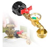 Propane Refill Elbow Adapter with Tank Gauge, 2025 New Universal Propane Refill Adapter for 1 lb, Fits QCC1 / Type1 Propane Tank and 1 lb Throwaway Disposable Cylinder Propane Bottle Connector (1Pcs)
