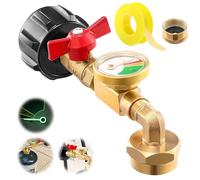 Propane Refill Elbow Adapter with Tank Gauge, Propane Tank Adapter for 1 lb Tank, Universal Propane Gas Gauge, 90-Degree Elbow Gas Refill Adapter for Outdoor (1pcs)