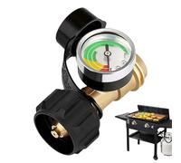 Propane Tank Gauge - Color Coded Air Gauge For Propane Tank, RV Ṕropane Ţank Leak Detector, Solid Brass Level Indicator | Gas Pressure Meter For 5-40 Lb Tanks, BBQ Grill, Heater, Camper, Patio