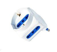 PROPART Adattatore 3 Posti Bipasso/schuko Spina 16a Salvaspazio