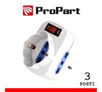 Propart-el Adattatore 3pos bipasso/schuko spina10A rotante + inter.