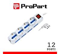 Propart-el Multipresa 12pos bipasso + bipasso/schuko spina16A +interr.
