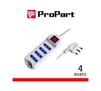 PROPART - Multipresa 4pos Bipasso Spina16a +interr.