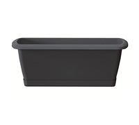 Properplast Fioriera Respana con supporto in plastica color antracite 39,2x18,4x14,5cm