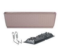 Properplast Pentola sospesa - Include ganci di supporto Ratolla P, dimensioni (mm) 590x154x142, colore MOCCA