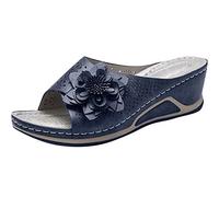 PROPFE Donna Sandali con Zeppa Estivi Open Toe Platform Pantofole Svuotare Casual Confortevole Sandali da Spiaggia Traspirante E Antiscivolo,005,42EU